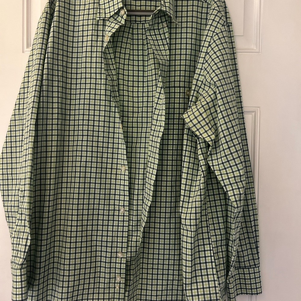 Orvis Green Casual Button Down Shirt Lightweight Cotton